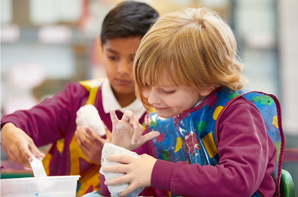 two students playing