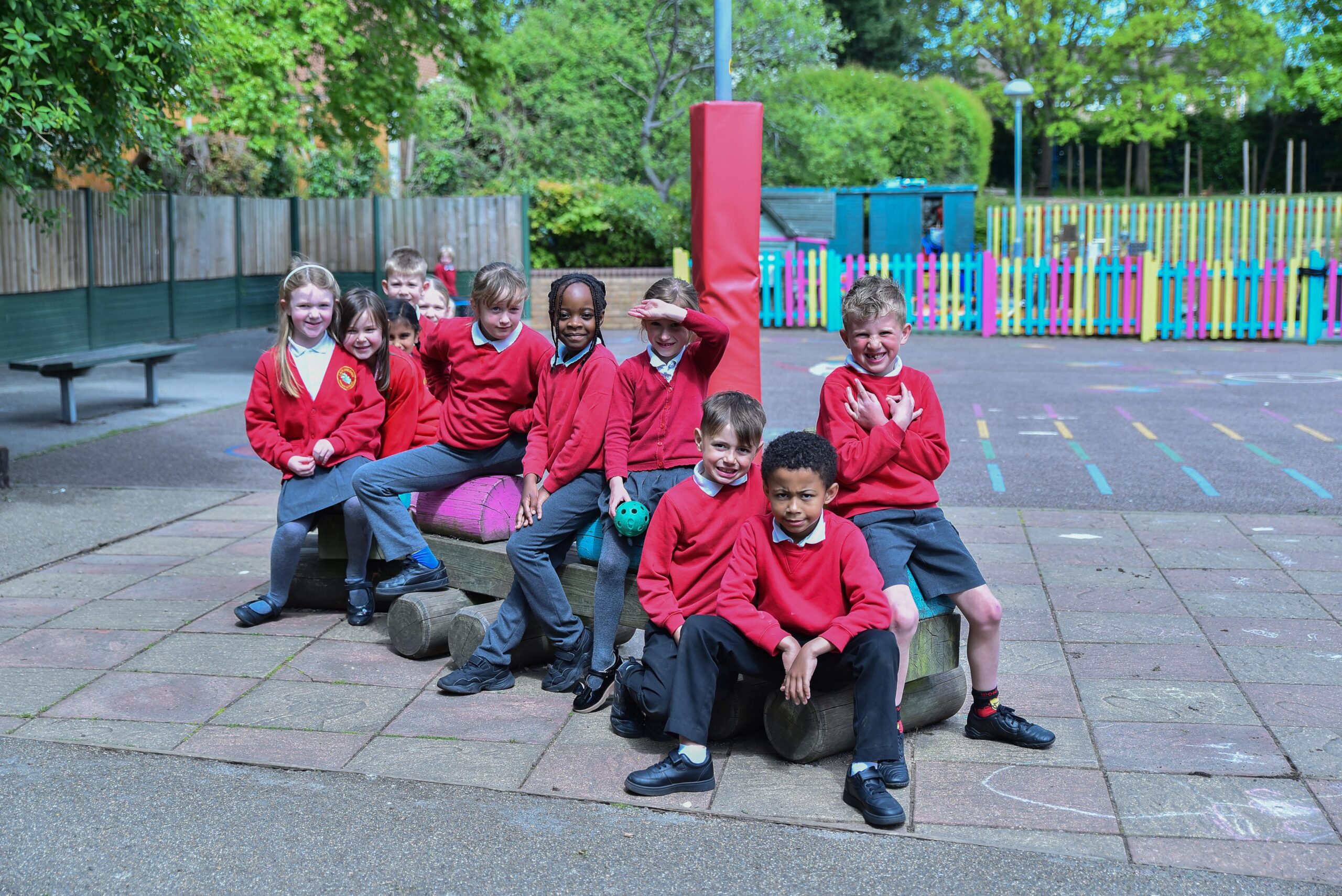 group of school children